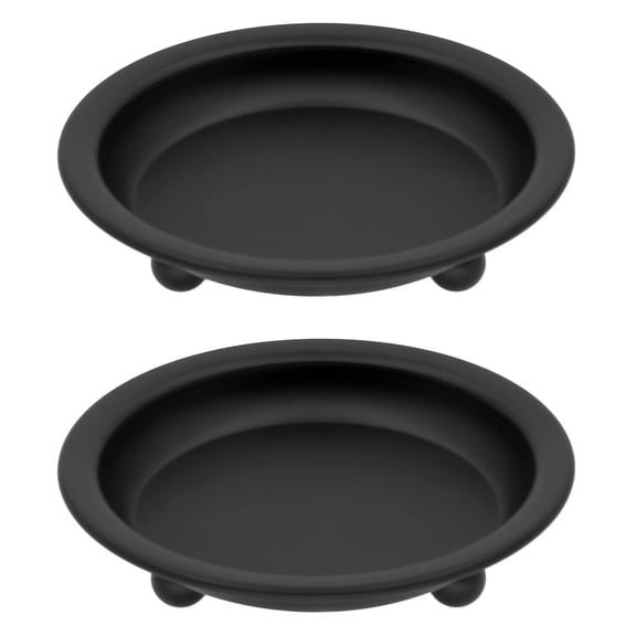 Matte Black Iron Candle Plate, set of 2, Metal Saucer Style Candle Holder for Pillar/Scented/Flameless/Ball Candles