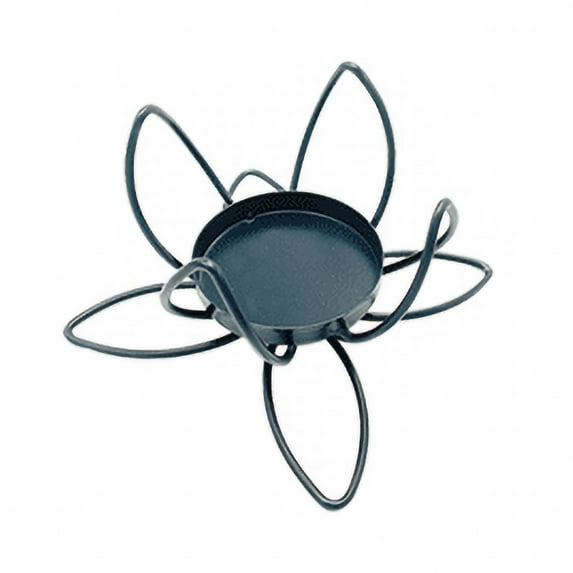 Matte Black Iron Lotus Candle Holder, Elegant Taper Candle Stand for Dining Table Centerpiece, Romantic Home Decor for Living Room and Bedroom, Perfect for Dinner Parties and Special Events