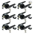 thumbnail image 1 of Matte Black Keyed Entry Door Levers with Lock, Heavy Duty Lever Door Handle for Entrance/Office, Left&Right Handed, Different Keys 6Packs, 1 of 7