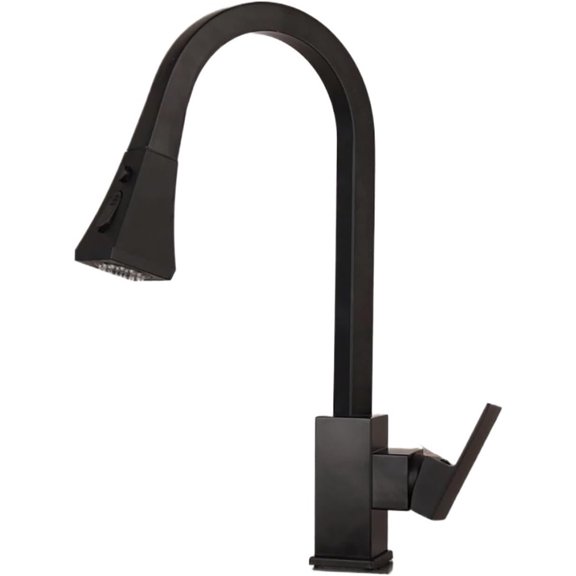 Matte Black Kitchen Basin Sink Faucet Square Container Sink Faucet Pull Out spout hot and Cold Water Faucet