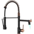 thumbnail image 1 of Matte Black Kitchen Faucet  - Commercial Kitchen Faucets Single Handle Single Hole Spring Rose Gold Kitchen Faucet with Pull Down Sprayer Black, 1 of 6