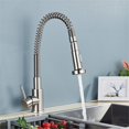 thumbnail image 1 of Matte Black Kitchen Faucet, Pull Down Sprayer Hot and Cold Water Mixer Tap, 360 Degree Rotation Dual Mode Nozzle Kitchen Tap,Black White Pipe, 1 of 4