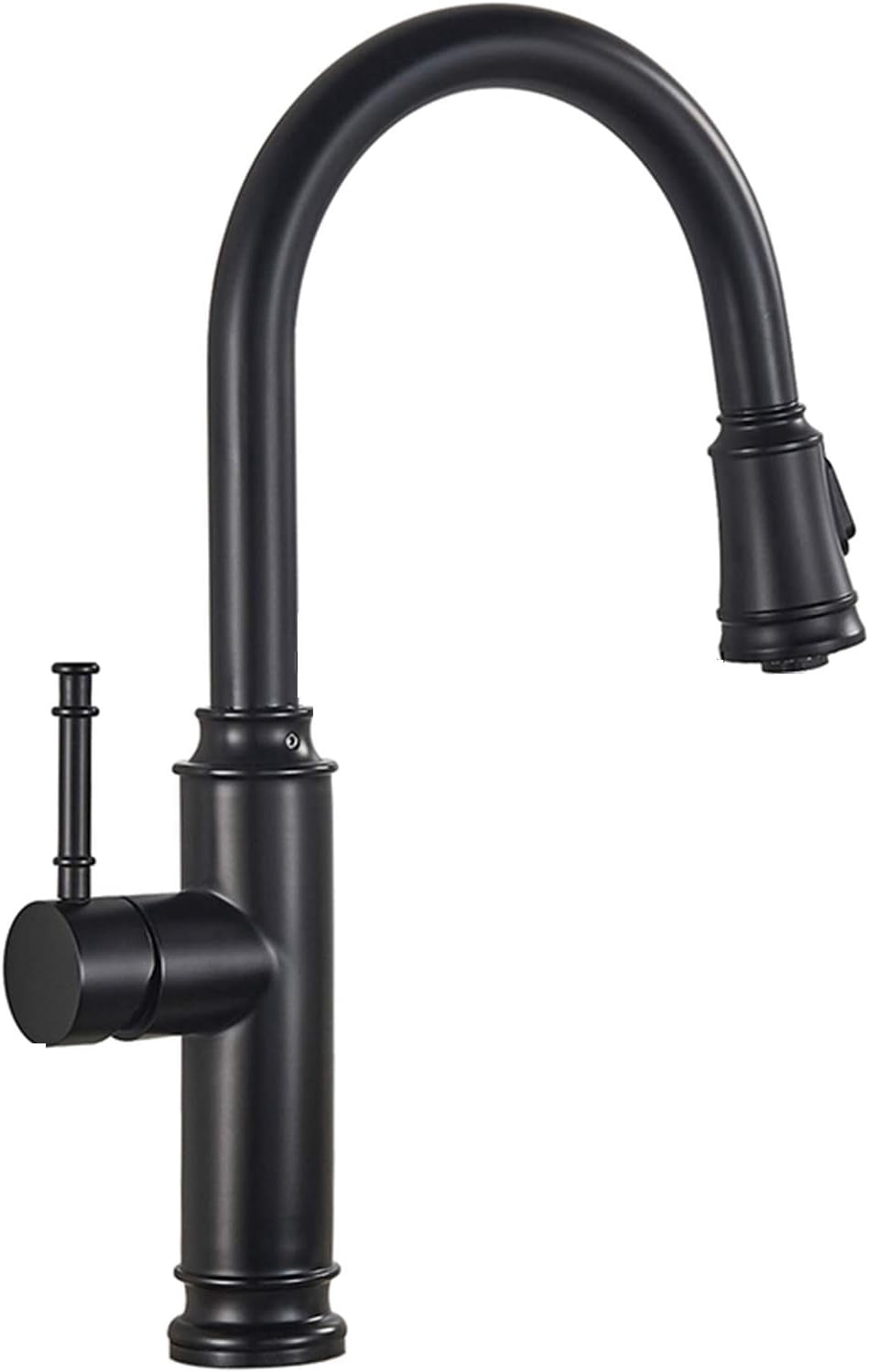 Matte Black Kitchen Faucet, Pull Out Dual Water Models Spout Kitchen ...