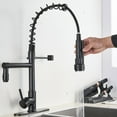 thumbnail image 1 of Matte Black Kitchen Faucet Single Handle Pull Down Sprayer Spring Mixer W/ Cover, 1 of 14