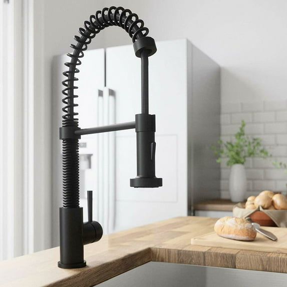 Matte Black Kitchen Faucet Sink Pull Down Sprayer Swivel Mixer Tap Single Handle