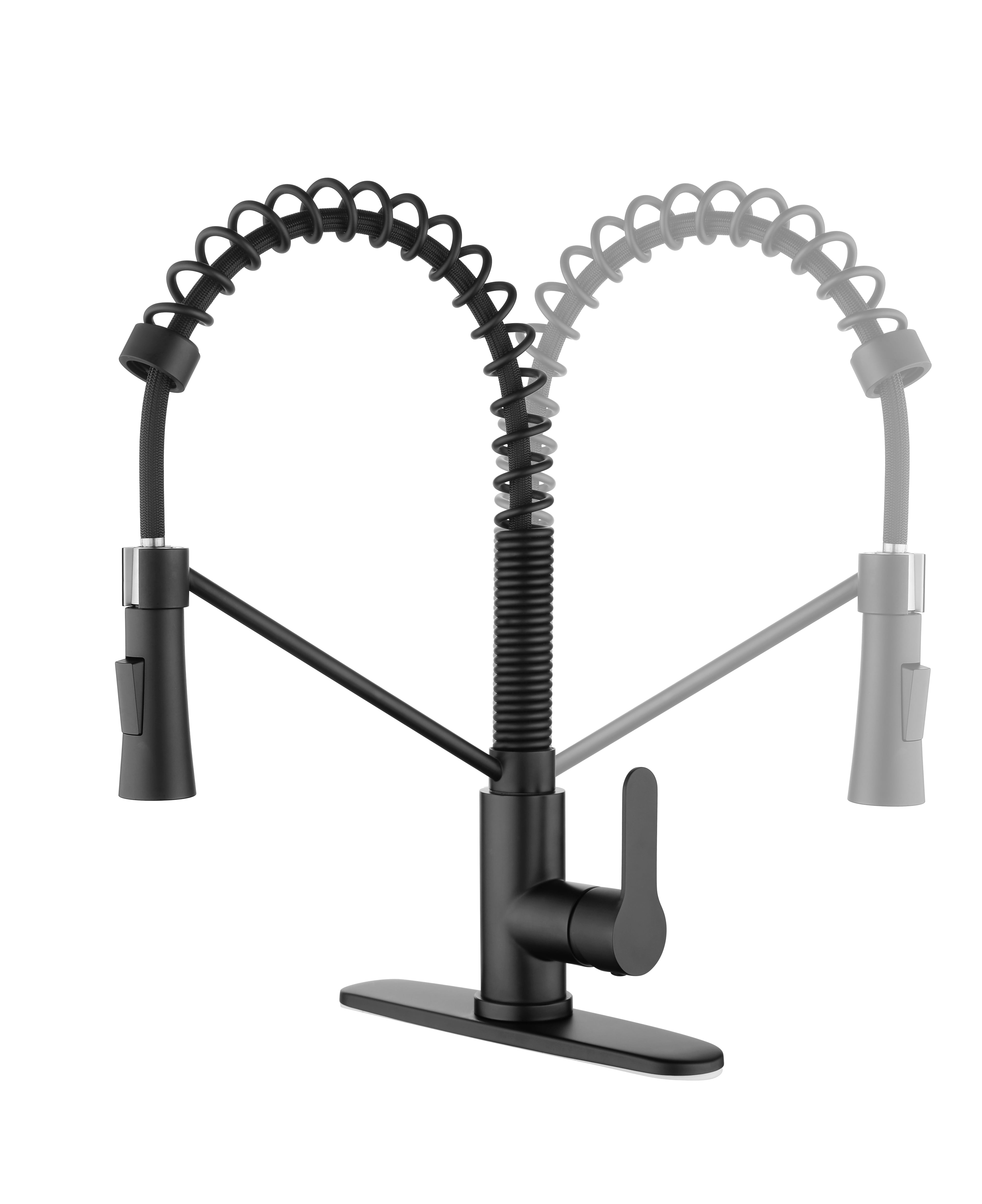 Matte Black Kitchen Faucet with Soap Dispenser Single Handle Kitchen ...