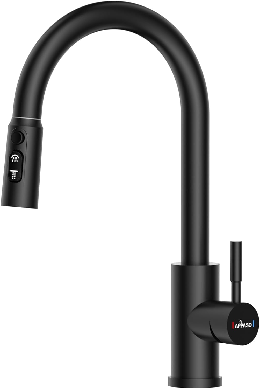 Matte Black Kitchen Faucets, 3 Modes High Arc Single Handle Kitchen