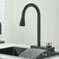 thumbnail image 1 of Matte Black Kitchen Sink Faucet Pull Out Single Handle Waterfall & Rainfall Rotatable Hot and Cold Faucet Apply Inlet Pipe, 1 of 7