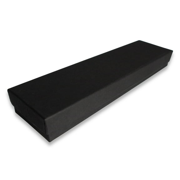 Matte Black-Kraft Cotton Filled Gift Boxes - Size 8" x 2" x 7/8"