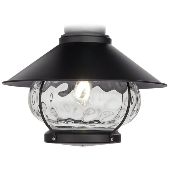 Matte Black Lantern Wet-Rated LED Fan Light Kit
