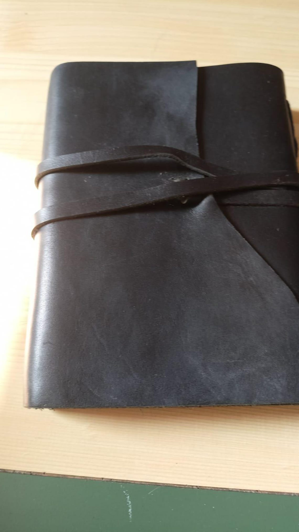 Matte Black Leather Journal Rustic Wrap-Around Tie Closure, Soft-Touch Finish, 7x5 In Notebook, 240 Pages, Ideal for Writing, Personal Diary