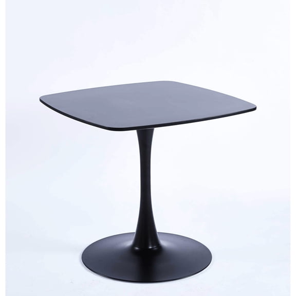 Matte Black MDF Dining Table, Stable Metal Legs, Smooth Surface / Perfect for Kitchen, Low Effort Maintenance