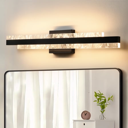 Matte Black Modern Bathroom Vanity Light 27 inch Dimmable LED Bath Bar Light Fixtures Over Mirror Wall Sconce Picture Lights for Paintings Cabinets Bedroom