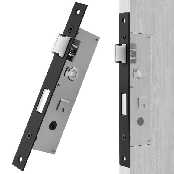 Matte Black Mortise Lock Door Handle Set for Older Doors