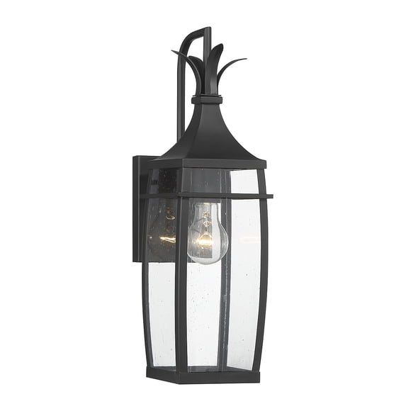 Matte Black One Light Outdoor Wall Lantern from the Montpelier Collection