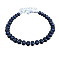 thumbnail image 1 of Matte Black Onyx 4.5-5mm Rondelle Shape Smooth Cut Beads 7 inch Adjustable Silver Plated Clasp Bracelet for men, women, unisex. Link Chain Stacking Bracelet.|LINK_04598, 1 of 5