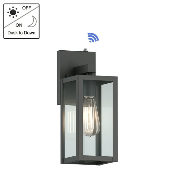 Matte Black Outdoor Light Fixture Wall Mount Dusk to Dawn Outdoor Lighting for House, Porch, Garden, Doorway, Garage, Hallway