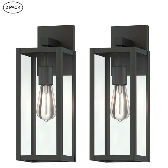 Matte Black Outdoor Light Fixtures Wall Mount Outdoor Lighting for House, Porch, Garage, Exterior, Hallway, Doorway, E26 (2-Pack)