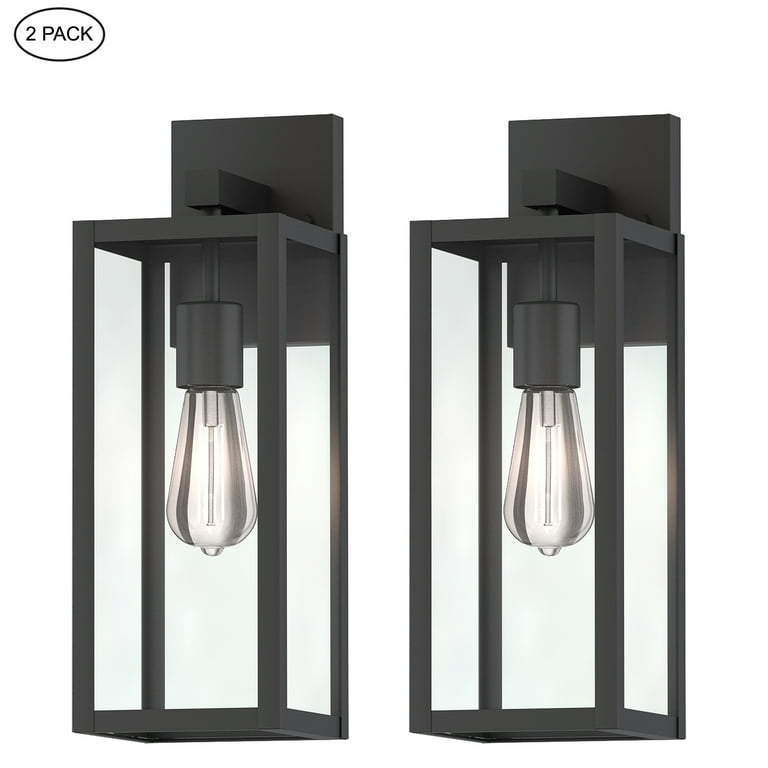 Matte Black Outdoor Light Fixtures Wall Mount Outdoor Lighting for House Porch Garage Exterior Hallway Doorway E26 2 Pack Size 5.83 x 5.83 x