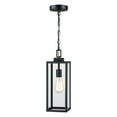 thumbnail image 1 of Matte Black Outdoor Lighting Hanging Lantern Pendant Light with Clear Glass for Porch, Balcony, Patio, House, 1 of 10