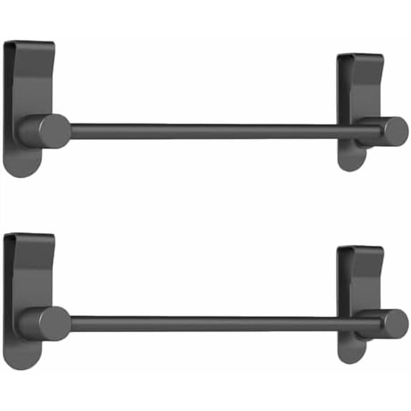 Matte Black Over Door Towel Rack, Stainless Steel Over Cabinet Cupboard Towel Bar Kitchen Bathroom Towel Holder, Storage Dish Towel Holder, 2 Pack,$$