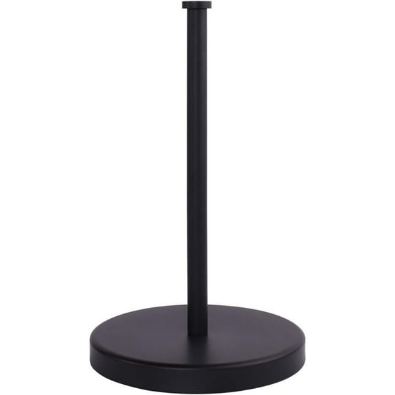 Matte Black Paper Towel Holder Countertop, Kitchen Paper Roll Holder Stand with Weighted Base Heavy for Standard or Gaint Rolls  Stainless Steel Matte Black