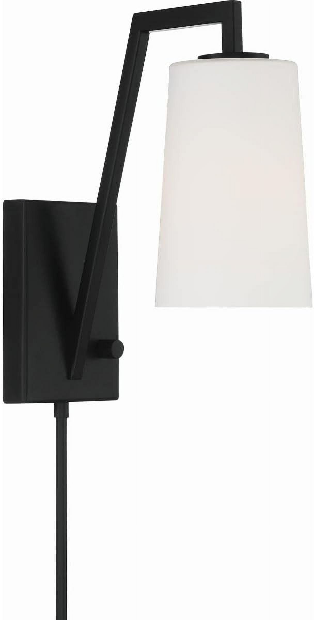 Matte Black Plugin/Hardwire Wall Lamp