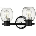 thumbnail image 1 of Matte Black/Polished Nickel 2 Light Bathroom Vanity Light, 1 of 2
