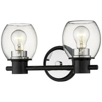 Matte Black/Polished Nickel 2 Light Bathroom Vanity Light