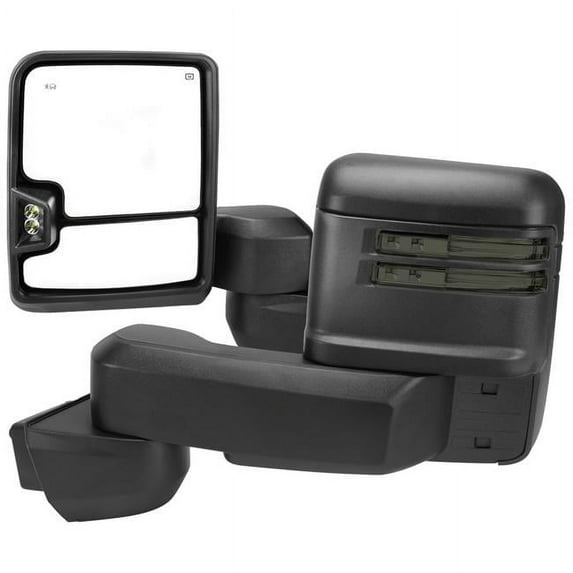 Matte Black Power Heated Towing Mirror with Smoked Turn Signal for 2020-2022 Chevy Silverado 2500