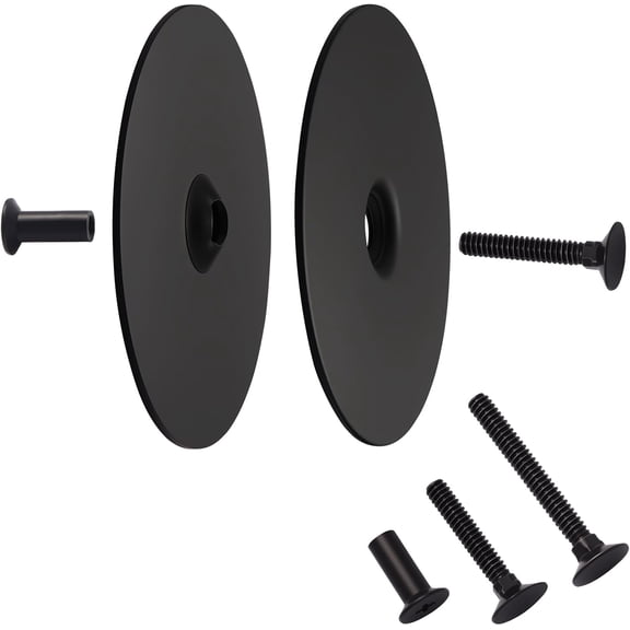 Matte Black, Premium and Stainless Steel Door Hole Cover Plate, 2-5/8 Inches Diameter Deadbolt Plate for Enhanced Security, Aesthetic Appeal & Privacy on Entry Doors