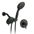 Matte Black Rain Shower System with 4.5" Head, Handheld Shower, and 6