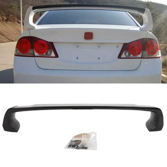 Matte Black Rear Trunk Wing Spoiler Type-R Look For 06-11 Civic 4DR Sedan