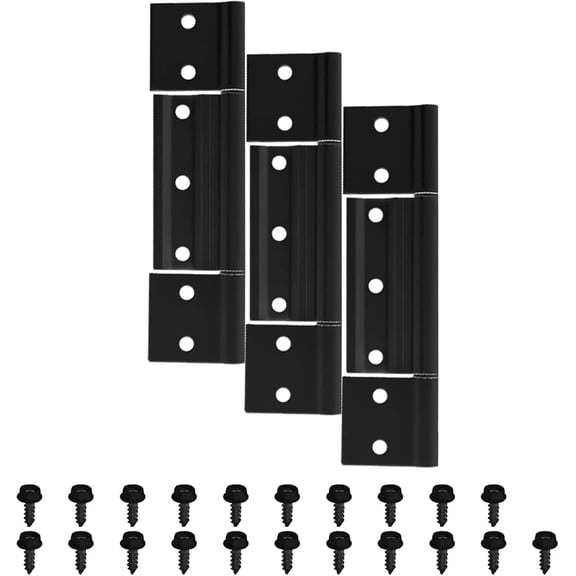 Matte Black Screen Door Hinges, 1/8 Inch Grooved Center Storm Hinge Aluminum for Interior Exterior Kitchen Cabinet