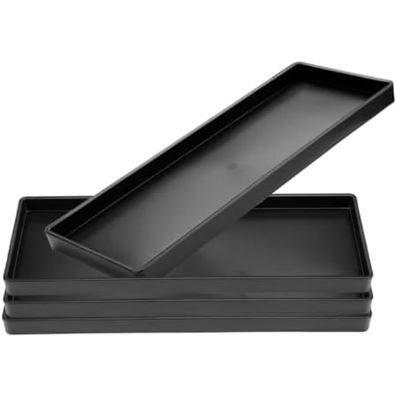 Matte Black Serving Platters, 13 x 4.7 Inch Rectangle Plates for Entertaining, Food and Appetizers, Set of 4 Party Trays$$Home Decor, Kitchen, & Other