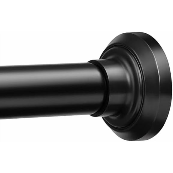 Matte Black Shower Curtain Rod 30 to 52 Inches, 1 Inch Stainless Steel Adjustable Spring Tension Rods No Drill for Bathroom, Closet, Window, Room Divider, Never Rust, Non Slip