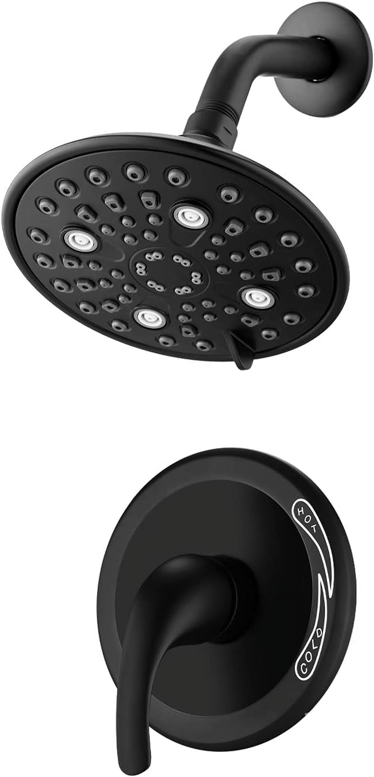 Matte Black Shower Faucet Set Complete,Rainfall Mixer Shower System