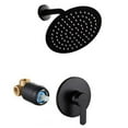 Matte Black Shower Faucet Set Single Function Shower Trim Kit W/ Rough