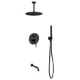 thumbnail image 1 of Matte Black Shower Set,Ceiling Mount 12" Rain Shower, Handheld, Tub Filler, 1 of 1