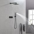 thumbnail image 1 of Matte Black Shower System Set with 10" Rainfall Shower Head & Handheld Sprayer, Solid Brass Luxury Shower Faucet Combo, cUPC Certified, Easy Install for Master Bathroom Remodel & Spa-like Experience, 1 of 19