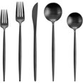 Matte Black Silverware Set 20Piece Stainless Steel Flatware Cutlery