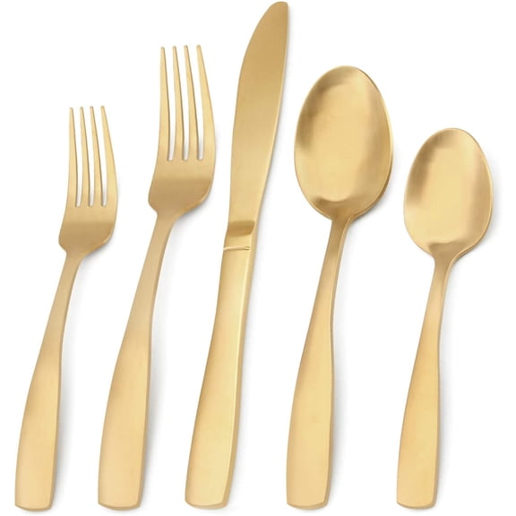 Matte Black Silverware Set,  20-Piece Stainless Steel Flatware Set, Kitchen Utensil Set Service for 4, Tableware Cutlery Set for Home and Restaurant, Satin Finish, Dishwasher Safe Matte Black