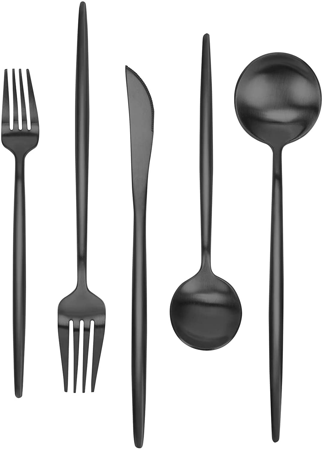 Matte Black Silverware Set for 6 Thickened Food-grade 30-Piece Flatware Set  S