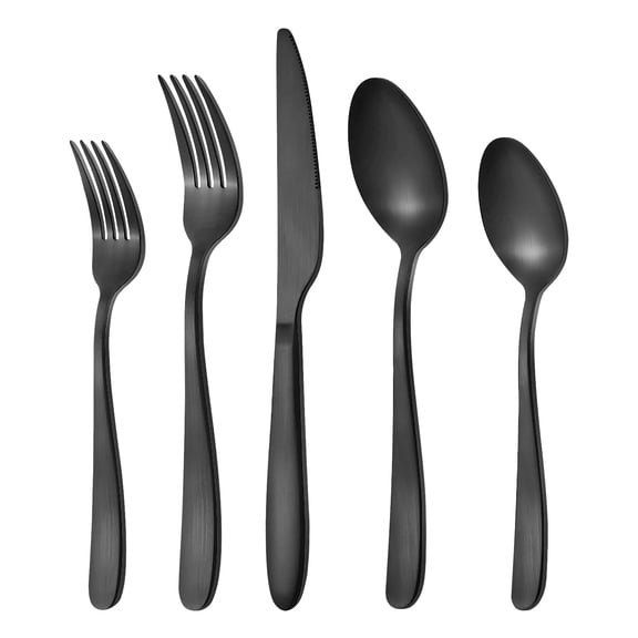 Matte Black Silverware Set For 8 40 Pieces Flatware Stainless Steel Tableware Cutlery Include Fork Spoon Knife Kitchen Utensil Sets Home And Restaurant