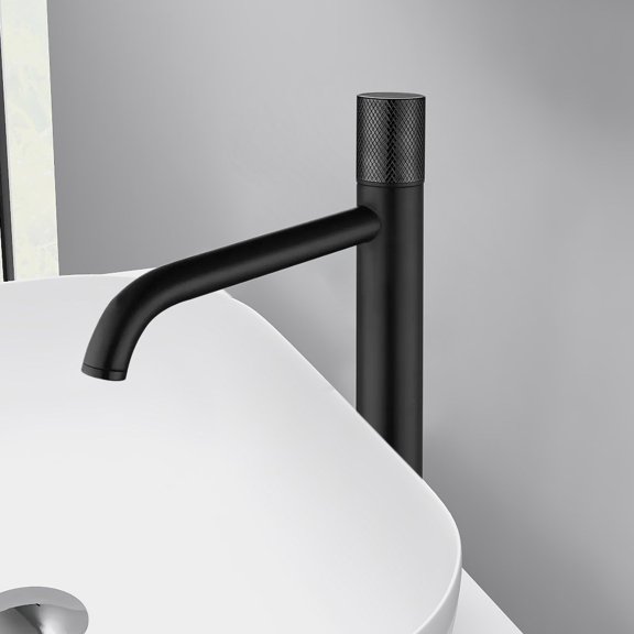 Matte Black Single Handle Vessel Sink Faucet – Solid Brass 1-Hole Tap