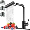 thumbnail image 1 of Matte Black Single Hole Kitchen Sink Faucets with Pull Down Sprayer, Single Handle, High Flow Water, Stainless Steel Tall Kitchen Faucet, Touch On for Effortless Control and Durability, 1 of 18