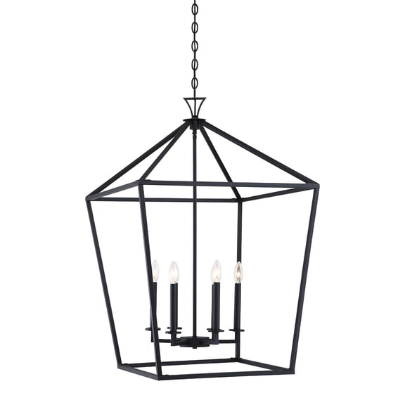 Matte Black Six Light Pendant from the Townsend Collection
