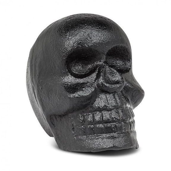 Matte Black Skull Paperweight