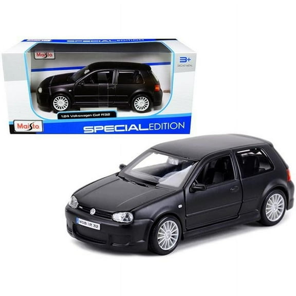 Matte Black Special Edition Series 1 by 24 Diecast Model Car for Volkswagen Golf R32