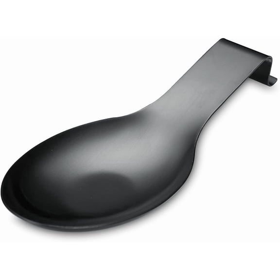 Matte Black Spoon Rest, Stainless Steel Spoon Holder for Stove Top, kitchen utensils Holder for Ladles, Tongs, Spatula, Stove Spoon Holder, Pot Lid Holder, Dishwasher Safe (1PC-9.5 Inch)